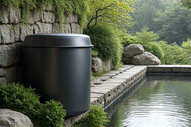 雨水タンクと点滴灌漑システム