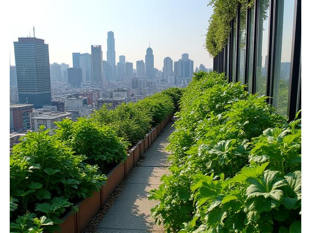 都市の屋上にある本格的な屋上菜園
