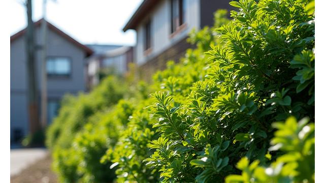 緑豊かな植物で安定化された練馬区の住宅地にある急斜面。以前は不安定だった様子がうかがえる。